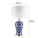 GobekUsa Blue Ceramic Bedside Table Lamp