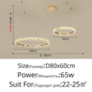 GobekUsa Crystal Ring LED Chandelier: Modern Luxury Pendant Lamp for Home Decor