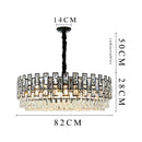 GobekUsa Crystal LED Chandeliers Black Round Pendant Light for Living Room Dining Indoor Kitchen Bedroom