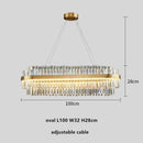 GobekUsa Gold Metal Round Dimmable LED Pendant Light with K9 Crystals