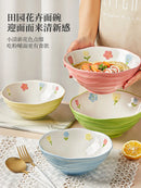 GobekUsa 7" Hand-Painted Ceramic Ramen Bowl - Large Noodle Bowl for Home & Restaurant