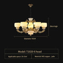 GobekUsa All Copper Jade Chinese Chandelier: Modern & Simple Living Room Lighting