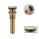 GobekUsa Gold Large Round Bathroom Pop-up Drain for Copper Washbasin Sink