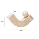 GobekUsa Archway Shape Travertine Sculpture Figurine Statue for Home Decor