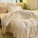 GobekUsa Lace Ruffles Princess Wedding Bedding Set in Pure Cotton Skin-friendly Fabric
