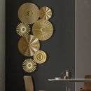 GobekUsa Geometric Golden Metal Wall Hanging Round Ornaments - Room Decoration Accessories