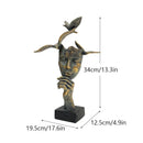 GobekUsa Golden Mask Bird Figurine Statue for Home Office Decor