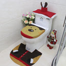 GobekUsa Christmas Toilet Decoration Set - Santa Claus Snowman Bath Accessories