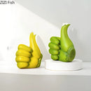 GobekUsa Banana Fist Thumbs-up Resin Statue Desk Ornament for Room Decor