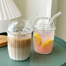 GobekUsa Glass Cup with Lid, Straw, and Pink Bow Tie: Cute, Simple, High-Value Coffee Cup