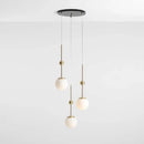 GobekUsa Gold Glass Chandelier 3-Head Lamp Fixture for Living & Dining Room