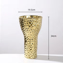 GobekUsa Golden Ceramic Geometric Honeycomb Vase - Home Decoration Accessory