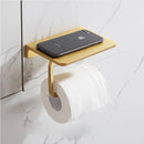 GobekUsa Brushed Gold Bathroom Set: Shelf, Towel Rack, Holder, Toilet Brush - Bath Hardware