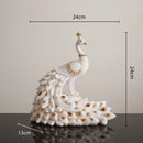 GobekUsa Golden Phoenix Peacock Sculpture Home Decor Ornament Figurine