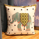 GobekUsa Ethnic Flower Elephant Pillowcase, Hand-Embroidered Boho Cushion Cover