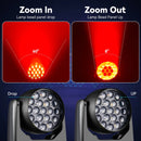 GobekUsa LED Moving Head 19x15W RGBW 4-in-1 Beam Wash/Zoom Light - DMX512 Control
