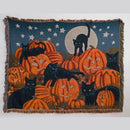 GobekUsa Halloween Black Cat Knitted Blanket - Cozy Sofa Throw for Autumn/Winter