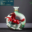 GobekUsa Jingdezhen Ceramic Wine Bottle Sculpture Gift Chinese Zodiac 3kg