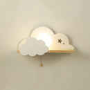 GobekUsa Cloud Moon Wall Lamp with Pull Switch, Cartoon Style for Modern Home Decor