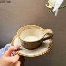 GobekUsa Kiln Porcelain Cup & Saucer: Creative Retro Coffee Mug Set