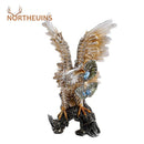 GobekUsa Golden Eagle Resin Figurines for Home Office Feng Shui Decor