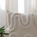 GobekUsa Geometric Waves Tufted Pillow Covers with Embroidered Tassels