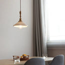 GobekUsa Copper Ceramic LED Pendant Lamp with Wood Handle for Home Decor