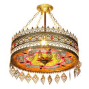 GobekUsa Bohemian Exotic Stained Glass Pendant Lights LED E27 for Home Decor & Dining
