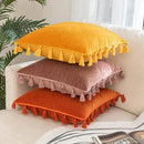 GobekUsa Boho Tassel Fringe Orange Pillow Covers Pack for Home Decor