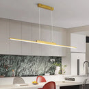 Minimalist Black Linear LED Pendant Light, Dimmable