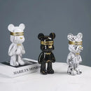 GobekUsa Graffiti Bear Figurine: Modern Abstract Home Decor Statuette