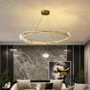 GobekUsa Crystal LED Chandelier: Elegant Irregular Ring Pendant Light for Modern Home Decor