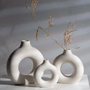GobekUsa Ceramic Donut Vase: Nordic Art Pampas Grass Home Decor Office Living Room
