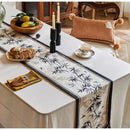 GobekUsa Bamboo Leaf Swallow Print Table Runner for Chinoiserie Chic Farmhouse Decor