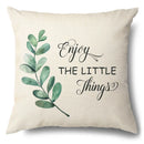 GobekUsa Green Leaves Decorative Pillow Case - Simple Style Cotton Linen Sofa Cushion Cover