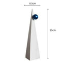 GobekUsa Geometric Triangle Blue Ball Ornament: Abstract Decorative Figurine