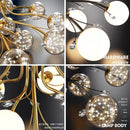GobekUsa Glass Bubble Ball Crystal LED Ceiling Light - Black Gold Aesthetic Décor