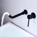 GobekUsa Brushed Gold In-Wall Black Basin Faucet Set for Bathroom Sink Mixer Tap