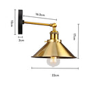 GobekUsa Industrial Retro Loft Wall Sconce E27 Bedside Lights Fixtures for Living Room