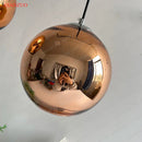 GobekUsa Glass Pendant Lights 15cm/20cm Round Ball Hanging Lamp in Golden/Copper/Silver Plating