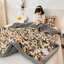 GobekUsa Cotton Floral Double Quilt | Retro Soothe Doudou Bedding Blanket