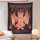 GobekUsa Cat Baphomeow Tapestry: Boho Witchcraft Moon Star Decor for Home & Dorm Room