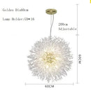 GobekUsa Dandelion Chandelier LED Pendant Lamp for Dining Room, Bedroom, Shops