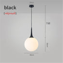 GobekUsa Glass Ball LED Pendant Lights for Modern Living Room, Black/White Horn Fixtures