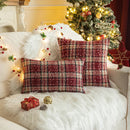 GobekUsa Christmas Plaid Cushion Cover, Classic Green Red Throw Pillow for Home Decor