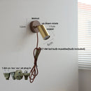 GobekUsa LED Walnut Wood Wall Light Fixture Clear Glass Sconce Bedside Lamp
