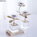 GobekUsa Crystal Flower Branch Desk Ornament
