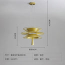 GobekUsa Iron Art Dinning Room Pendant Light in Black/Gold - Modern Nordic LED Fixture
