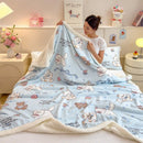 GobekUsa Cartoon Printed Lamb Wool Blanket: Soft, Skin-Friendly Sofa Cover for All Seasons