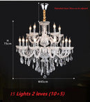 GobekUsa Crystal Chandelier Light for Luxury Living Room Bedroom Hotel Villa Lighting